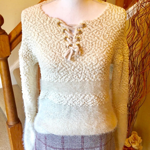 SHEIN Lace up Sweater - Picture 1 of 8